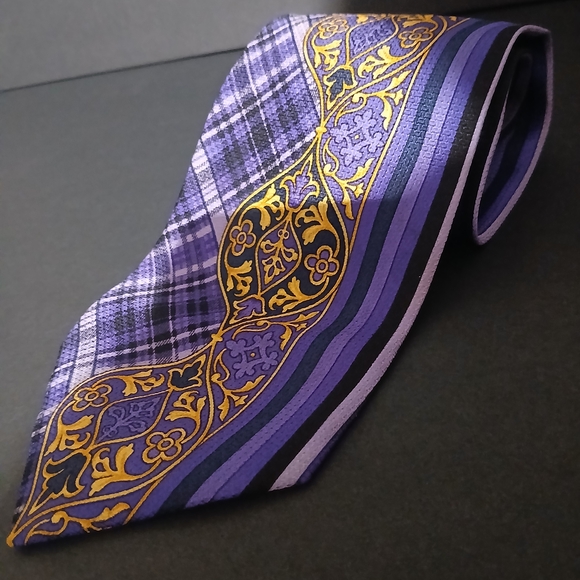 Versace Other - Versace Purple and Gold Patterned Men's Tie